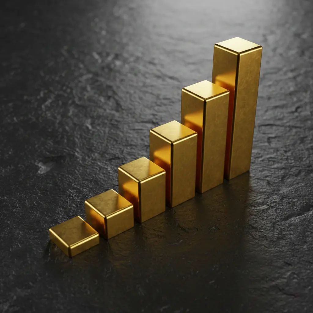 Gráfico de barras ascendente representando el crecimiento de ingresos y ROI medible tras la implementación de gobernanza en IA.